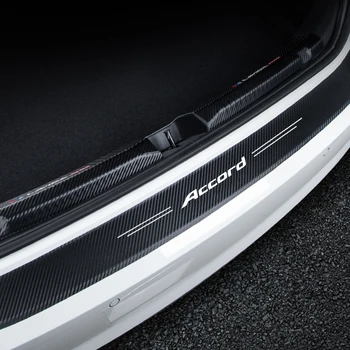 1 ADET Karbon Fiber Honda Accord için CR-V Pilot Fit HR-V Şehir Civic Odyssey INSİGHT Logo Araba Arka Gövde Tampon Koruyucu Sticker