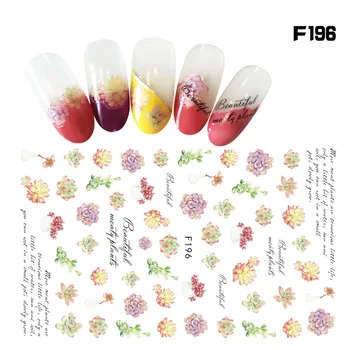 1 Adet Lnk Çiçekler Yapraklar Saksı Yavru Desen 3D Nail Art Transferi Sticker Kaymak Çıkartmaları Folyo DIY Aşk Tırnak Sanat Dekorasyon