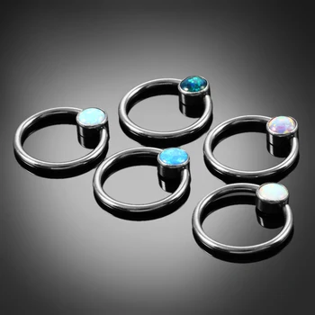 1 ADET Opal Burun piercing halkası Moda Titanyum Septum piercing halkası Burun Dudak Kıkırdak Tragus Küpe Piercing Nariz göbek takısı