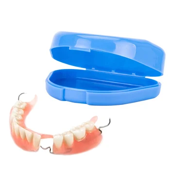 1 adet Plastik Protez saklama kutusu Durumda Protez saklama kutusu Diş Yanlış Diş Aletleri Konteyner saklama kutusu