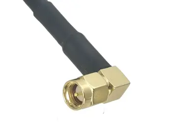 1 Adet RG58 TNC Erkek fiş SMA Erkek Fiş Dik açı Konektörü RF Koaksiyel Jumper Pigtail Kablo 4 inç~20 M