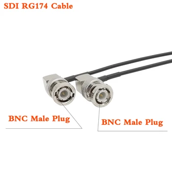 1 Adet SDI Video Sinyal Kablosu BNC Fiş BNC Erkek Dik Açı Montaj RF Koaksiyel Pigtail Uzatma Kablosu kamera monitörü SDI Hattı