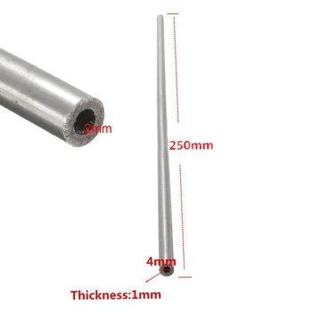 1 adet Yeni Paslanmaz Çelik Dikişsiz Boru Gümüş Kılcal yuvarlak Boru OD 4mm 2mm ID Uzunluğu 250mm