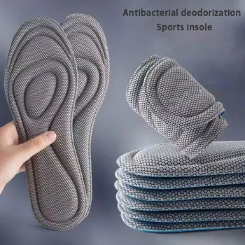 1 Pairs 4D Bellek Köpük Ortopedik Tabanlık Ter emici Deodorant Astarı Ayakkabı Pedleri Nano Antibakteriyel Spor Tabanlık Kadın Erkek