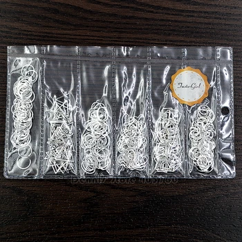 1 Paket Mix Şekiller Gümüş Ay Kalp Kare Üçgen Yuvarlak Çerçeve Kalamar Metal Çiviler Nail Art Taşlar Süslemeleri DIY Salon 24#