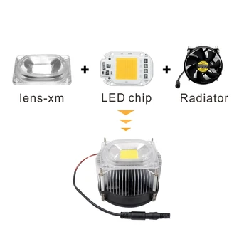 1 Takım LED çip COB Led Büyümek lamba çipi Lens ile 220V 20W 30W 50W Tam Spektrum Soğuk Sıcak DIY Phyto iç mekan lambası Bitki Tohumu Fl