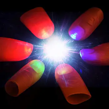 1 Çift Yaratıcı sihirli başparmak ışık kırmızı ışık parmaklar LED kırmızı 2 adet Sahne sihir başparmak sahne aydınlık yumuşak kızdırma oyuncaklar
