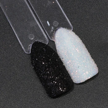 1 şişe Siyah Beyaz Parlayan Göz Kamaştırıcı parlak tırnak tozu Jel Lehçe Holografik Pigment Tırnak Sanat Toz Manikür Dekor CH26 / 48-1