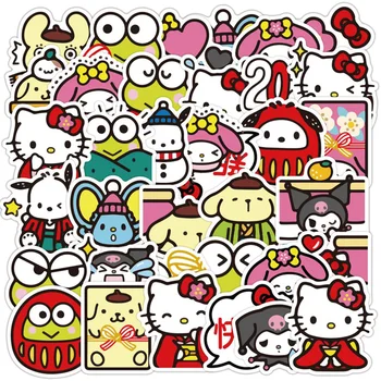10/20/40 adet Kuromi Hello Kitty Çıkartmalar Kawaii Kız Su Geçirmez Karikatür Çıkartmaları DIY Bavul Telefon Dizüstü Anime Çıkartmalar Çocuklar için