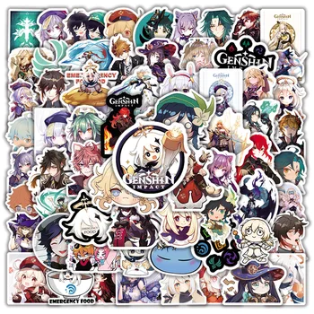 10/30/50/100 adet Anime Genshin Darbe Oyunu Çıkartmalar Karikatür Su Geçirmez Çocuk Oyuncak Dizüstü Araba Su Şişesi Bilgisayar Telefonu Sticker