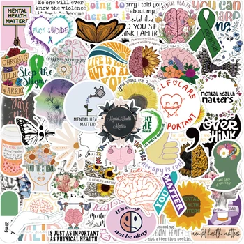 10/30/50 adet Zihinsel Sağlık Bilinci Çıkartmalar Dizüstü Dizüstü Bavul Bagaj Sevimli Çıkartmaları Graffiti Sticker Paketleri Çocuk Oyuncakları