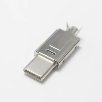 10/50/100 set 4 P Nikel Kaplama USB C OTG DIY Onarım Tipi C Erkek USB C kablosu macbook adaptörü Pro Samsung