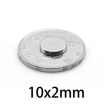 10-800 adet 10x2mm Yuvarlak Mıknatıs Buzdolabı Levha neodimiyum disk dairesel Kalıcı NdFeB Güçlü Mıknatıslar 10 * 2mm manyetik nadir toprak