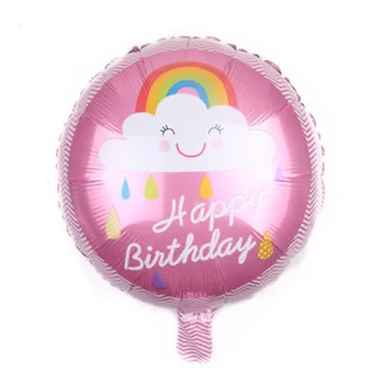 10 adet 18 inç Gülümseme Yüz Gökkuşağı Beyaz Bulutlar Folyo Balonlar Mutlu Doğum Günü Partisi Dekorasyon çocuklar için Bebek Duş Balonlar Oyuncaklar