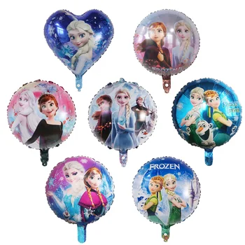 10 Adet 18 inç Karikatür Dondurulmuş Prenses Folyo Balonlar Elsa Anna Olaf Helyum Globos Bebek Duş Doğum Günü Partisi Süslemeleri Çocuk Oyuncakları