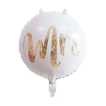 10 adet 18 inç Mr Mrs beyaz Folyo düğün balonları Parti Gelin Gelin Nişanlı olmak Parti Hava Globos Düğün Balonlar dekorasyon