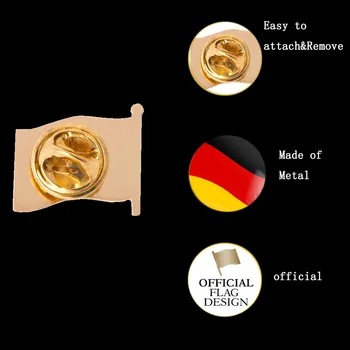 10 ADET Almanya Ülke Bayrağı Emaye Şapka Pin Broş Yaka Alman Gurur Broş