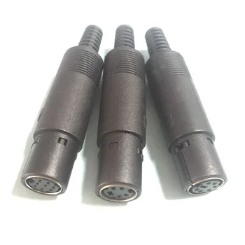 10 adet / grup Mini DIN dişi konnektör 3 4 5 6 7 8 9 Pin Dın Dişi Jack Plastik Saplı DIN Lehim Kabloları DIY Bağlayıcı