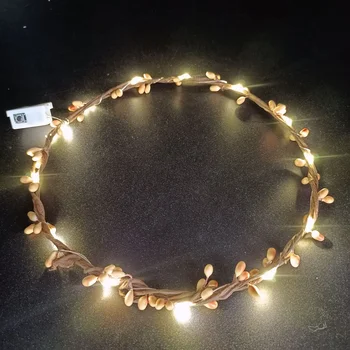 10 Adet LED Çiçek Rattan Taç Aydınlık Başlığı Light Up Çelenk Kızlar Kadınlar için Düğün Parti Noel Navidad