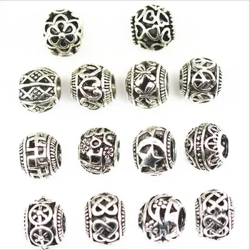 10 adet Tibet Gümüş Yuvarlak metal halka Boncuk Takı Yapımı İçin DIY cazibe aksesuarları Takı Bilezik Kolye Yapımı Bulma