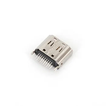 10 Adet Tip A Düz 180 Derece DIP HDMI uyumlu Dişi Soket 19Pin PCB Lehim Konektörü