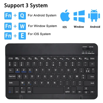 10 İnç Kablosuz Klavye Bluetooth Klavye Mouse Combos Fransız Bluetooth Klavye Şarj Edilebilir ipad tablet telefon Dizüstü Bilgisayar