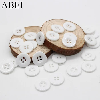 100 adet 18mm Beyaz Reçine Düğmeler 4 Delik Flatback Yuvarlak Plastik düğme DIY Konfeksiyon Aksesuarları El Yapımı Dikiş Süsler Araçları