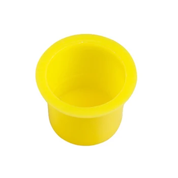 100 adet / grup Plastik Tek Kullanımlık Sarı Dövme Mürekkep Tutucu Bardak Pigment Malzemeleri Kalıcı Makyaj Kaş Pigment Konteyner Bardak
