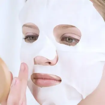 100 ADET Ultra ince Tek Kullanımlık Saf Pamuk DIY Güzellik Maskesi Salon Kozmetik Yüksek Su Emme Tahriş Edici Olmayan Yüz Gazlı Bez maske