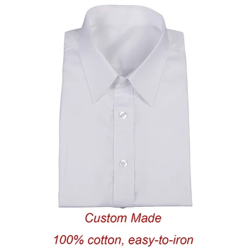 100 % Pamuk Beyaz Elbise Gömlek Erkekler İçin Gömlek Custom Made Elbise Gömlek Uzun Kollu Terzi Gömlek Erkekler Slim Fit Düğün Gömlek