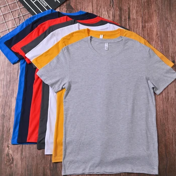 100 % pamuklu tişört Katı Rahat O-Boyun Temel Özelleştirilmiş Baskı Logosu T Shirt Erkek Kadın Özelleştirilmiş Metin Tees Tops