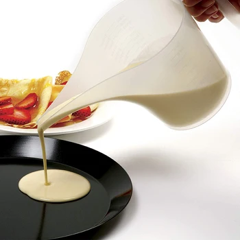 1000ml Ucu Ağız Plastik ölçüm kabı Mutfak Yüksek Sıcaklık Dayanımı Ölçekli Kabı Pot Huni Fincan Pişirme Araçları