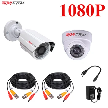 1080P 1920P AHD Güvenlik Kamera 2 ADET / 2MP / 5MP Bullet Kiti Açık Hava Konut 66ft Gece Görüş IR CCTV Video Kamera