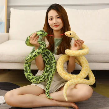 110 cm / 300 cm Simülasyon Uzun Altın Python Dev Gerçek Yılanlar peluş oyuncak Dolması Yılan Peluş Çocuk Erkek Hediye Ev Dekorasyon