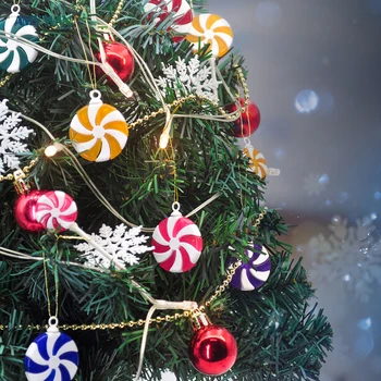 12 adet Sıcak Satış baston şeker Dekoratif Sahte Lolipop Noel Ev Hediye Garland Kolye Süs Düğün Parti Çocuk Oyuncakları Navidad