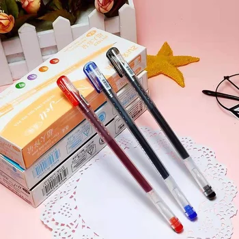 12 Adet Temel Liner makaralı tükenmez kalem Yazma İmza 0.4 mm Tükenmez 3 renkli jel mürekkep kalemler Ofis Araçları Okul Malzemeleri