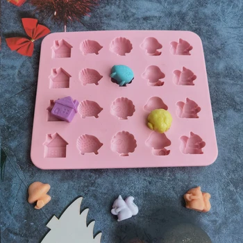 12 Hayvan Silikon Sabun Kalıp Kek Pişirme Araçları 3D Çikolata Jöle Pudd Kalıp Malzemeleri fırın tepsisi Tepsi Kalıpları Şeker Makinesi