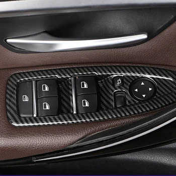 12X BMW 1 3 4 Serisi İçin 3GT F20 F30 F31 F32 F34 pencere camı Kaldırma Düğmesi Dekorasyon ABS Karbon Fiber panel dekorasyon