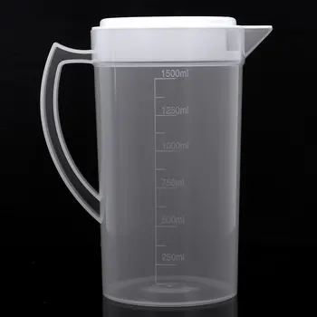 1500ml / 2000ml Plastik Su Sürahi Gıda Sınıfı Ölçüm Su ısıtıcısı Sızdırmaz Soğuk Suyu Bira sürahisi Yeniden Kullanılabilir demlik saplı kapaklı