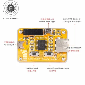 1500V ADUM4160 USB İzolatör Modülü Sinyal Dijital Güvenlik İzolasyon Hattı Koruyucu gürültü giderici Modülü İle Kılıf