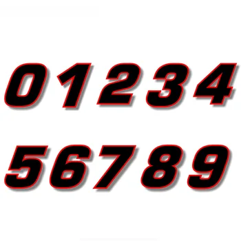 15cm * 15cm Siyah (Kırmızı Anahat) Kare Yazı Tipi Yarış Numarası Yarış Numarası Etiket vinil yapışkan Çıkartması Araba motorsiklet