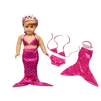 18 inç 43cm Yeni Bebek Dünyaya oyuncak bebek giysileri Aksesuarları Makyaj Mermaid Elbise Takım Elbise Bebek Çocuk Doğum Günü ve Festivali Hediye Külot