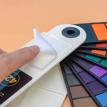 18 Renk Suluboya boya seti İle boya fırçası Kalem Paleti Katlanabilir Seyahat Katı Su Renk Boyama Sanat Malzemeleri
