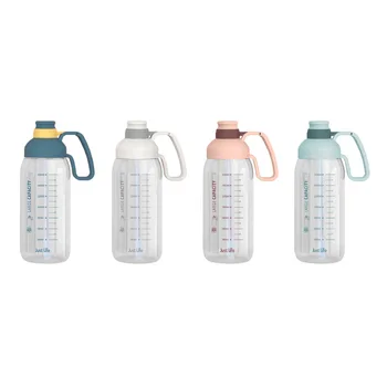 1800ml Plastik Spor Su Şişesi içme suyu şişesi Saman İle Açık Taşınabilir Spor Su Bardağı Suyu Süt Çay Şişeleri