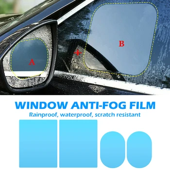 2 adet Araba dikiz aynası Yan pencere filmi Su Geçirmez Anti-sis Yağmur Geçirmez Koruyucu Araba Sticker Ayna Pencere Açıklığı