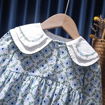 2 ADET Bebek Kız Giysileri Set Bahar Moda Çocuk Giyim Çiçek Elbise + Örgü Ceket Giyim Takım Elbise Çocuklar Yürümeye Başlayan Kıyafetler