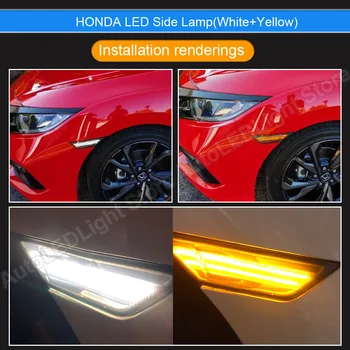 2 Adet LED Yan İşaretleyici Dönüş Sinyali lamba ışığı (Sarı)LED Koşu işık / Pozisyon işık HONDA Civic 2016 2017 2018 2019 2020 2021
