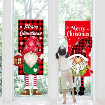 2 adet / çift Noel Dekorasyon Ev Fındıkkıran Asker Afiş Noel Süs Noel kapı perdesi Navidad Yeni Yıl Hediyeleri