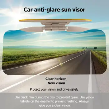 2 in 1 Araba Güneşlik HD Anti Göz Kamaştırıcı Gözlüğü Sürüş Gündüz Gece Sürüş Ayna Anti Göz Kamaştırıcı Kat Aşağı Çevirmek Şeffaf Güneşlik