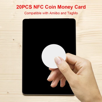 20 adet NFC Para Para Kartı NTAG215 13.56 MHz 14443A Protokolü Amiibo TagMo NFC Cep Telefonu Çip Çıkartmalar Sikke Etiketi